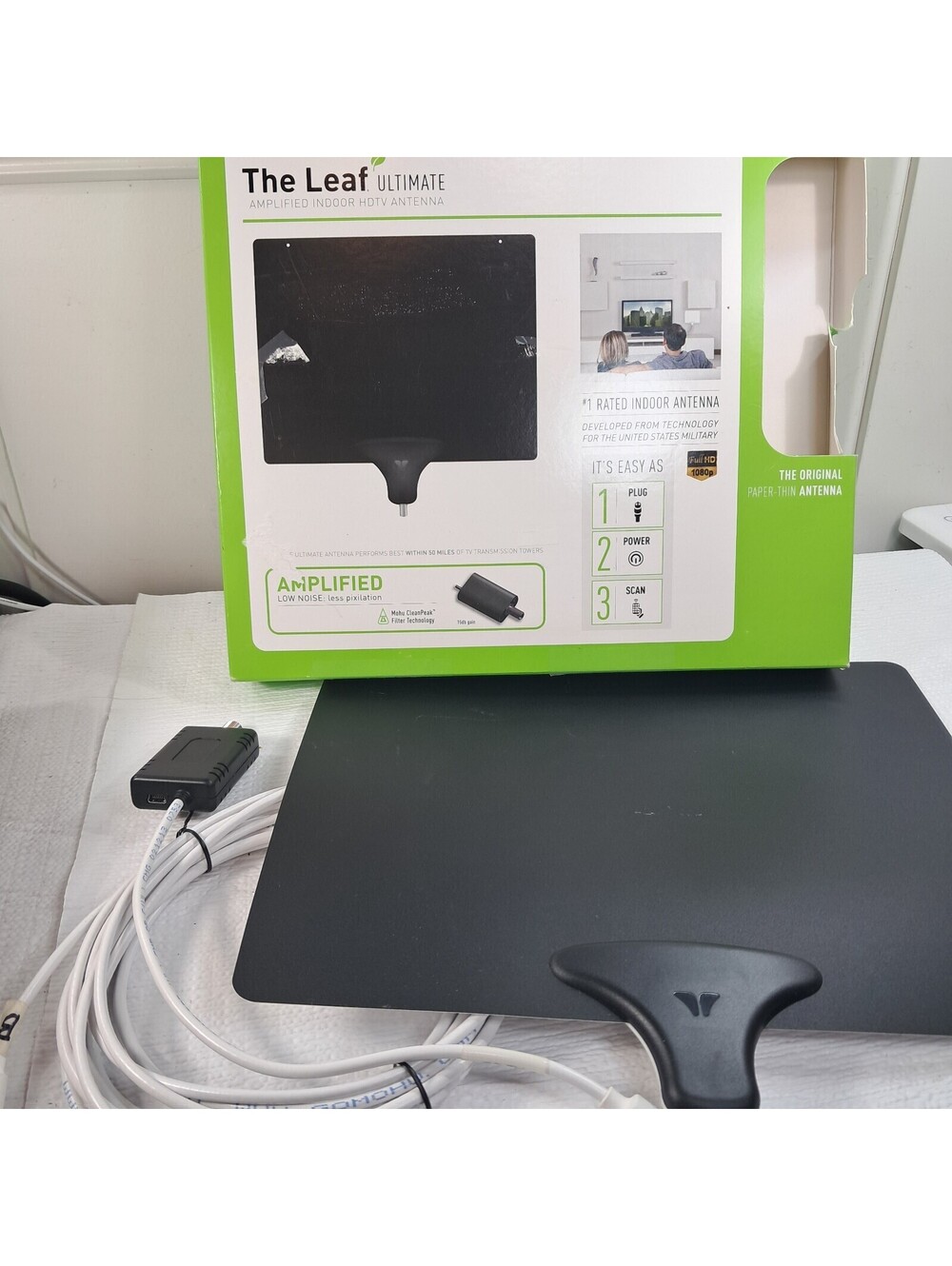 Mohu Leaf Ultimate amplified indoor HDTV antenna tv television amplifier READ